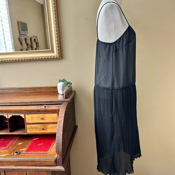 Vintage Black Sheer Micro Pleated Slip Dress Lady Carol of New York Union Made L - Picture 5 of 9
